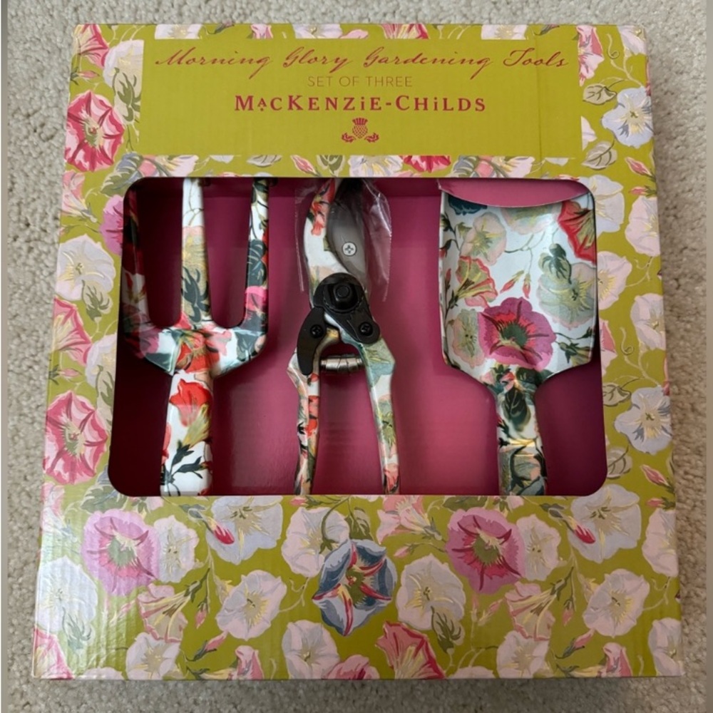 FLASH SALE NWT -  Mackenzie Childs Morning Glory Gardening Tools set of three
